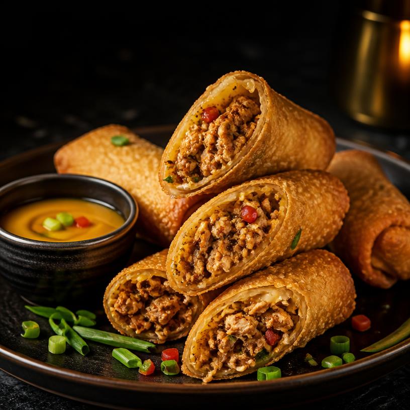 Jerk Chicken Egg Rolls