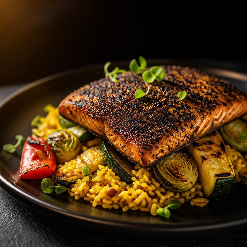 Blackened Salmon Dinner