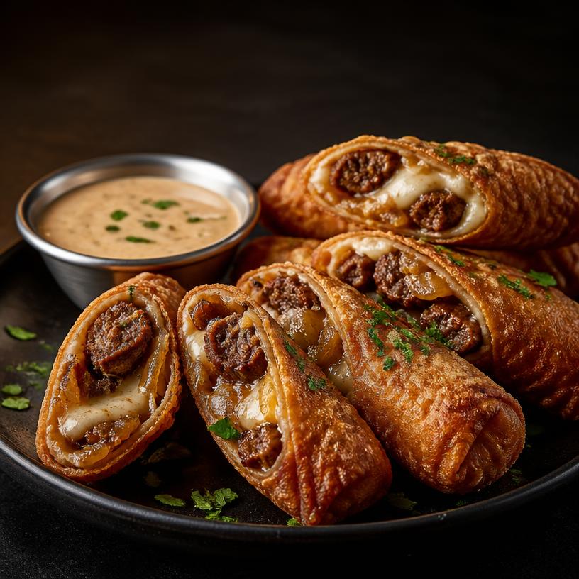 Cheesesteak Egg Rolls